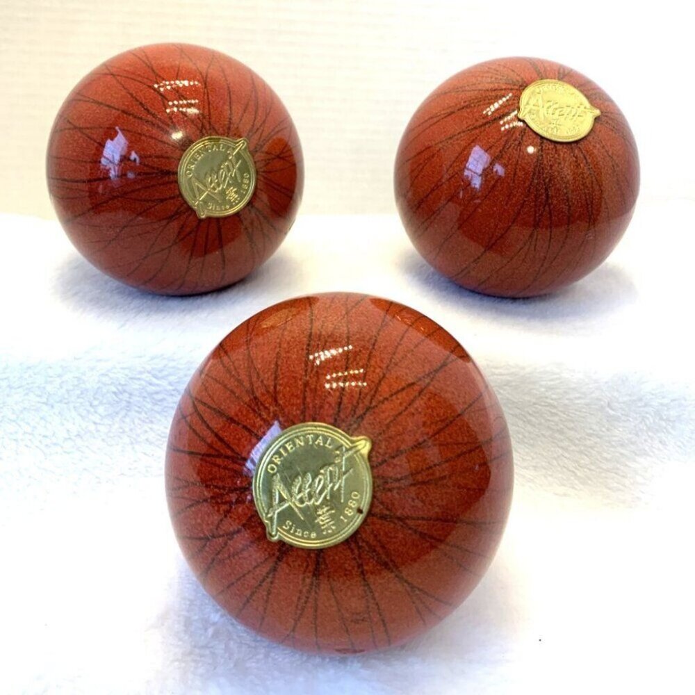 Oriental Accent Since 1880 Porcelain Decorative Ball Lot Of 3